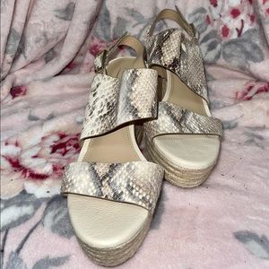 Snake print wedges
